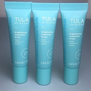 3-TRAVEL SIZE TULA SKINCARE BRIGHTENING DROPS, TRIPLE VITAMIN C SERUMS